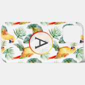 Farbenfrohe tropische Parrot-Muster und Monogramm Case-Mate iPhone Hülle (Rückseite (Horizontal))