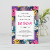 Farbenfrohe tropische Pflanze mit Gold Einladung (Stehend Vorderseite)