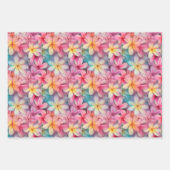 Farbenfrohe tropische Plumeria Frangipani Geschenkpapier Set (Vorderseite 3)