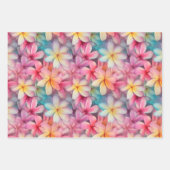 Farbenfrohe tropische Plumeria Frangipani Geschenkpapier Set (Vorderseite)