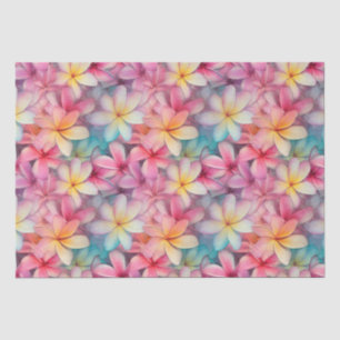 Farbenfrohe tropische Plumeria Frangipani Seidenpapier