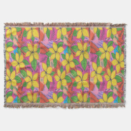 Farbenfrohe tropische Plumerias Decke