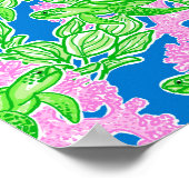 Farbenfrohe tropische Schildkröte Poster (Ecke)