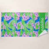 Farbenfrohe tropische Schildkröten Muster Personal Strandtuch (Vorderseite)