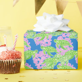 Farbenfrohe tropische Schildkrötenmuster Geschenkpapier