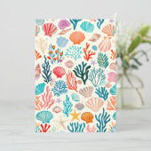 Farbenfrohe tropische Sommerkoralle Seashell Ankündigung (Stehend Vorderseite)