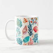 Farbenfrohe tropische Sommerkoralle Seashell Kaffeetasse (Links)