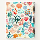 Farbenfrohe tropische Sommerkoralle Seashell Notizblock (Rückseite)