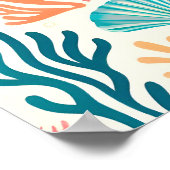 Farbenfrohe tropische Sommerkoralle Seashell Poster (Ecke)