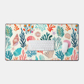 Farbenfrohe tropische Sommerkoralle Seashell Schreibtischunterlage (Tastatur & Maus)