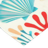 Farbenfrohe tropische Sommerkoralle Seashell Tischdecke (Schrägansicht)