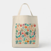 Farbenfrohe tropische Sommerkoralle Seashell Tragetasche (Rückseite)