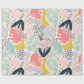 Farbenfrohe tropische Spots und Geokollagen Geschenkpapier (Flach)