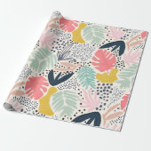 Farbenfrohe tropische Spots und Geokollagen Geschenkpapier (Ungerollt)