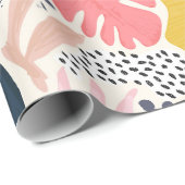 Farbenfrohe tropische Spots und Geokollagen Geschenkpapier (Rolleneckpunkt)