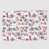 Farbenfrohe tropische Strandurlaub thematische Mus Golfhandtuch (Horizontal)