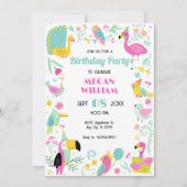 Farbenfrohe tropische Vögel Einladung (Vorderseite)