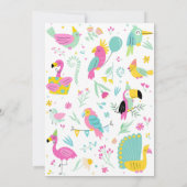 Farbenfrohe tropische Vögel Einladung (Rückseite)