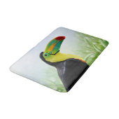 Farbenfrohe tropische Vögel Schwarz Gelb Grün Touc Badematte (Schrägansicht)