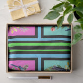 Farbenfrohe tropische Vögel Tile Muster Decoupage Seidenpapier (Geschenk)