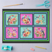 Farbenfrohe tropische Vögel Tile Muster Decoupage Seidenpapier (Basteln)