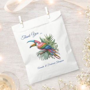 Farbenfrohe tropische Vögel und lebhafte, üppige P Geschenktütchen