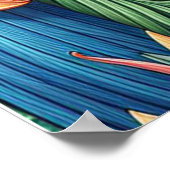 Farbenfrohe tropische Vögel und lebhafte, üppige P Poster (Ecke)