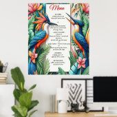 Farbenfrohe tropische Vögel und lebhafte, üppige P Poster (Heimbüro)