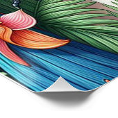 Farbenfrohe tropische Vögel und lebhafte, üppige P Poster (Ecke)