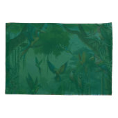 Farbenfrohe tropische Vögel unter lebendiger, üppi Kissenbezug (Rückseite)