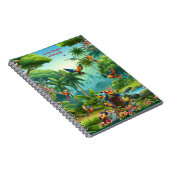 Farbenfrohe tropische Vögel unter lebhaften, üppig Notizblock (Rechte Seite)