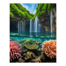 Farbenfrohe tropische Wasserfälle