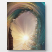 Farbenfrohe tropische Welle bricht bei Sonnenunter Fotoplatte (Vorderseite)