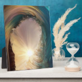 Farbenfrohe tropische Welle bricht bei Sonnenunter Fotoplatte (Seite)