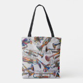 Farbenfrohe Trumps, Trumpet-Player, Musikkunst Tasche (Rückseite)