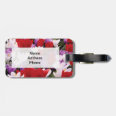 Farbenfrohe Tulip Blume Gepäckstück Gepäckanhänger (Rückseite horizontal)