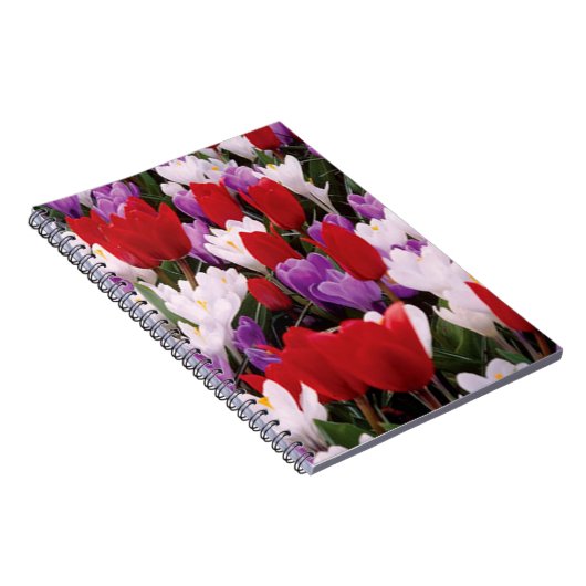 Farbenfrohe Tulip-Blume SpiralNotebook Notizblock (Rechte Seite)