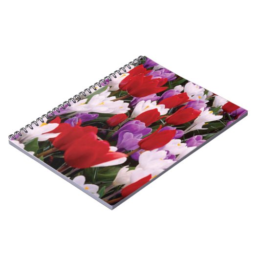 Farbenfrohe Tulip-Blume SpiralNotebook Notizblock (Linke Seite)