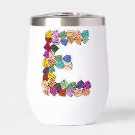 Farbenfrohe Tulip Buchstaben "E"