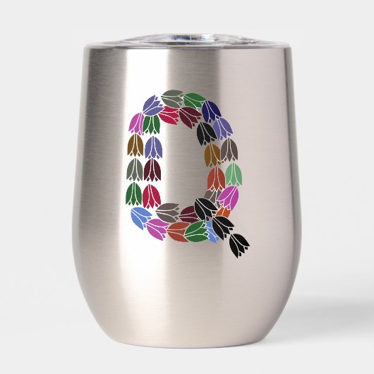 Farbenfrohe Tulip Buchstaben "Q" (Vorderseite)