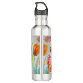 Farbenfrohe Tulip Butterfly Wasserfarbe individuel Edelstahlflasche (Rückseite)