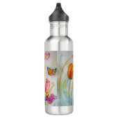 Farbenfrohe Tulip Butterfly Wasserfarbe individuel Edelstahlflasche (Rechts)