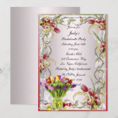 Farbenfrohe Tulip Floral Junggeselinnen-Abschied l Einladung (Vorne/Hinten)