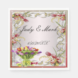 Farbenfrohe Tulip Floral Paper Napkins Serviette