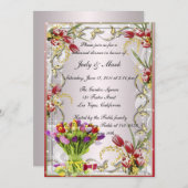 Farbenfrohe Tulip Floral Probe Abendessen Einladun Einladung (Vorne/Hinten)