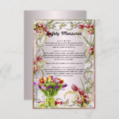Farbenfrohe Tulip Floral Wedding Safety Measures Begleitkarte (Vorne/Hinten)