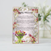 Farbenfrohe Tulip Floral Wedding Safety Measures Begleitkarte (Stehend Vorderseite)