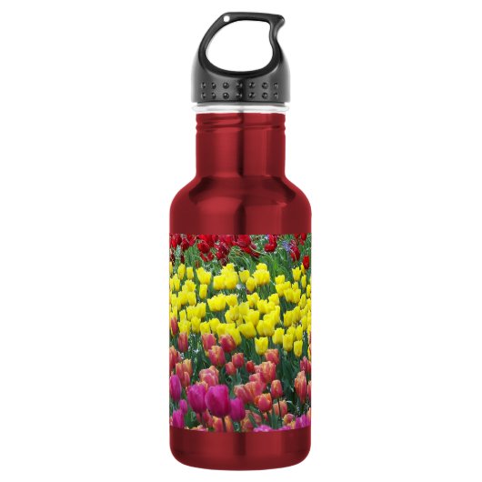Farbenfrohe Tulip Garden Trinkflasche (Vorderseite)