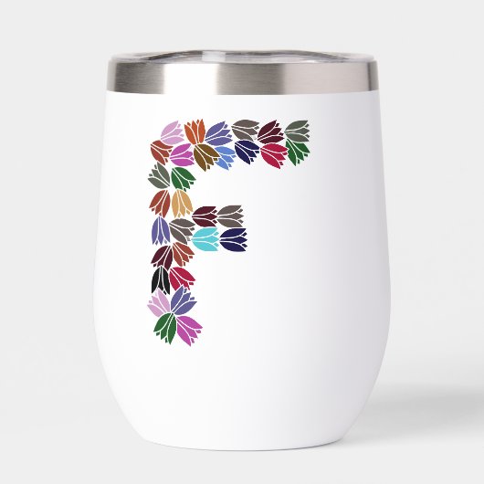 Farbenfrohe Tulip Lettered "F" (Rückseite)