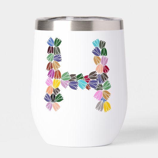 Farbenfrohe Tulip Lettered "H" (Rückseite)